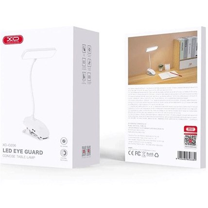 چراغ مطالعه شارژی ایکس او مدل XO-OZ06B با پایه گیره‌ای