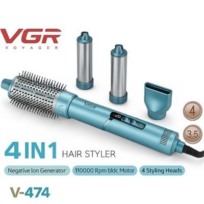 سشوار حرفه ای ۴ در ۱ وی جی آر مدل V-474